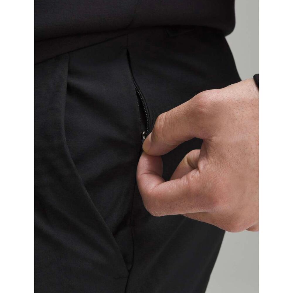 Lululemon ABC Classic-Fit Shorts 9" *Warpstreme Flat Front Men's Black Size 40 - Picture 3 of 12